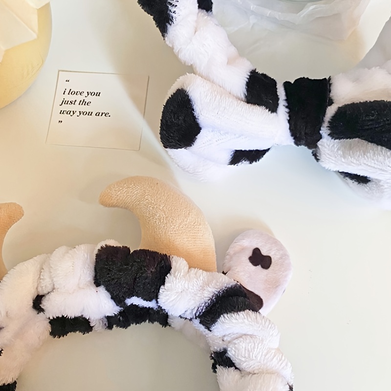 Cow Shaped Plush Headband for Women