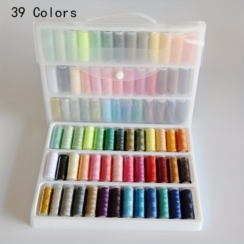 Surtido de hilos de coser, juego de hilos de algodón de 39 colores de  poliéster multicolor para máquina de coser, costura a mano, manualidades