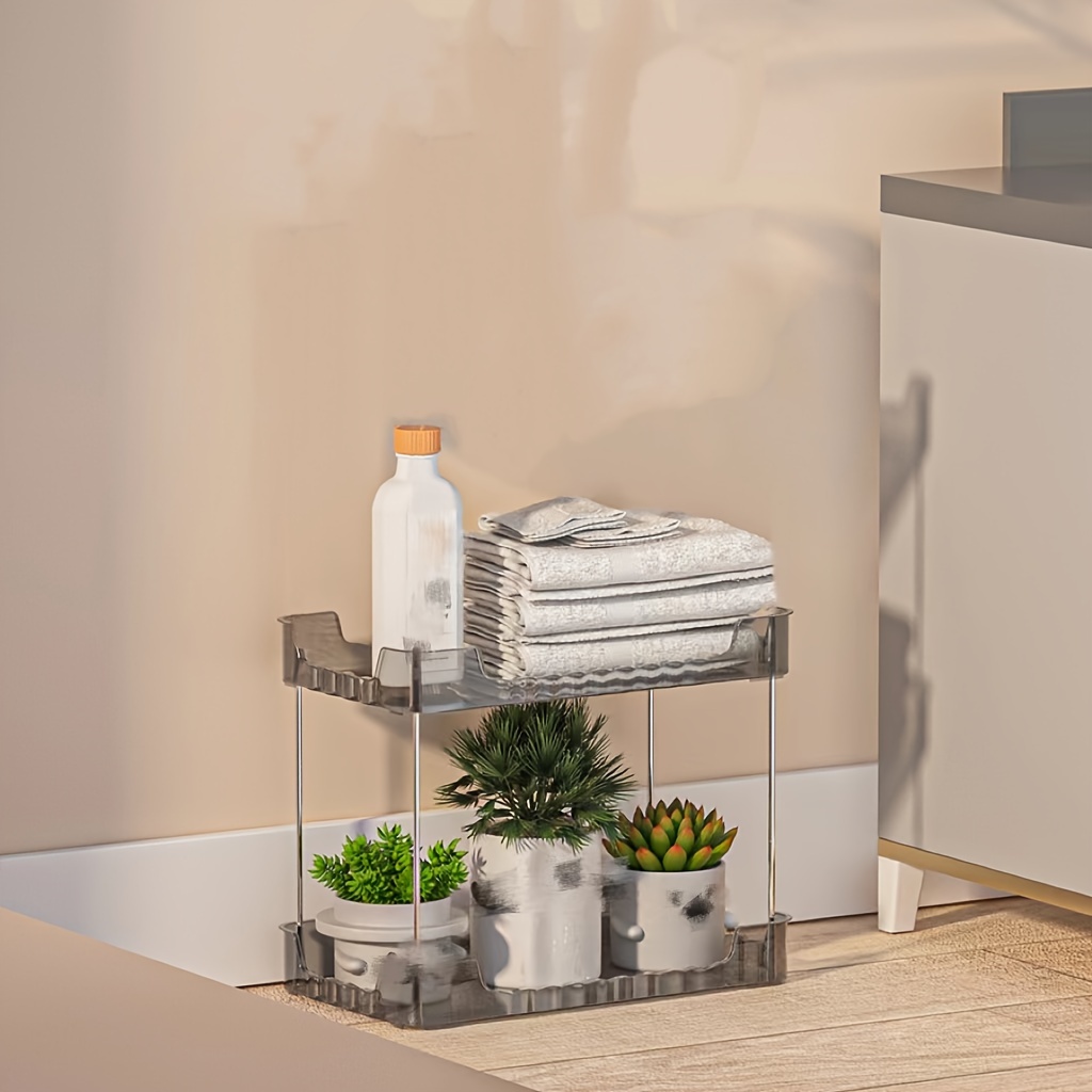 1pc 2 tier Organizador Baño Estante Almacenamiento Baño - Temu