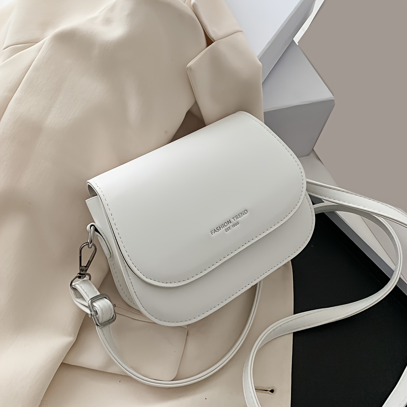 Image of Vintage Solid Crossbody Bag High Quality Faux Leather Women's Small Shoulder Messenger Bag