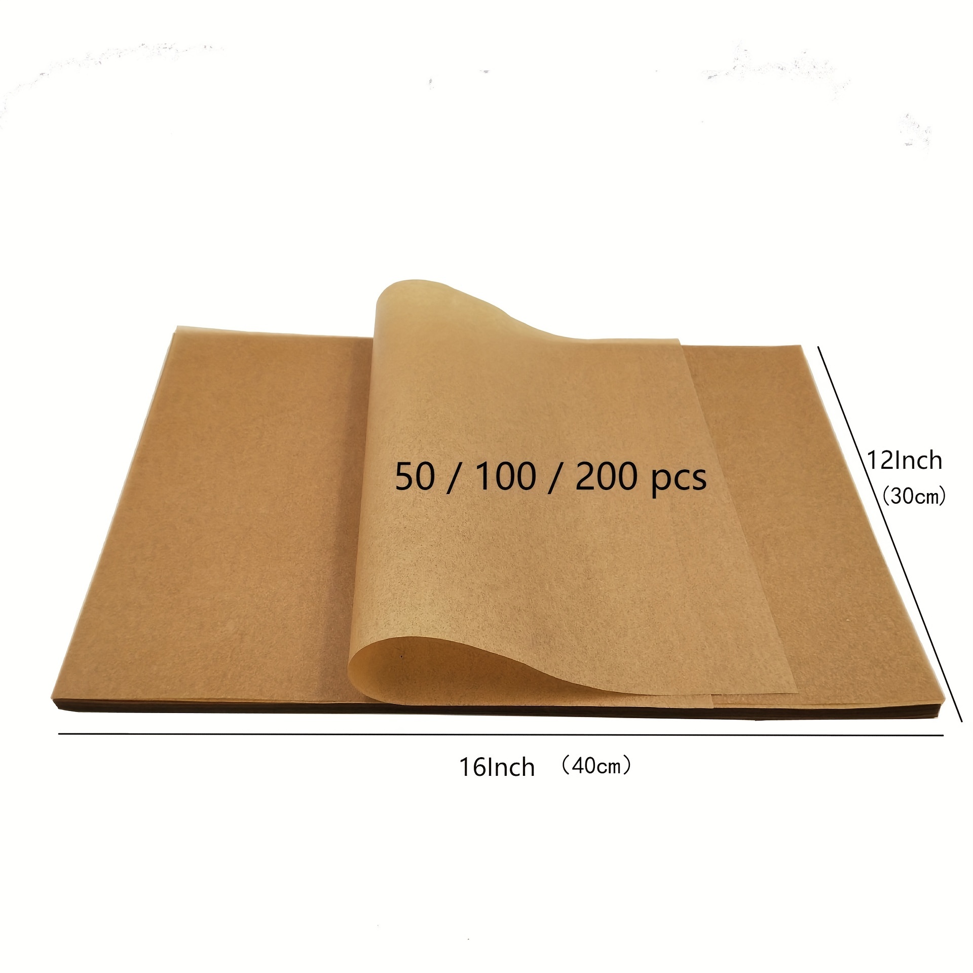 SMARTAKE 200 Pcs Parchment Paper Baking Sheets, 12x16 Inches Non