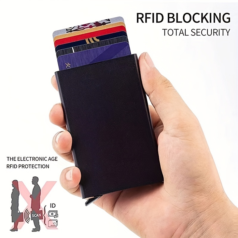 Holds 6 Cards Card Holder Rfid Blocking Aluminum Alloy Card Box