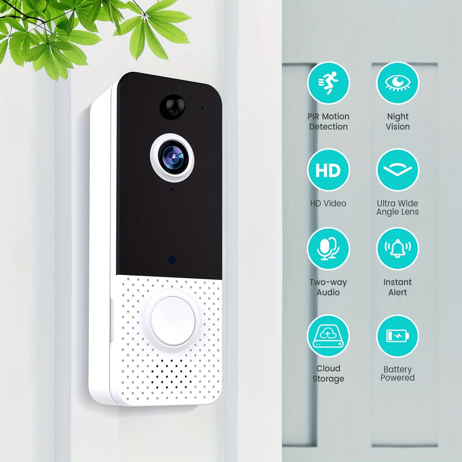 Wireless Doorbell 2.4g Wifi Cámara Hd Exterior Seguridad - Temu