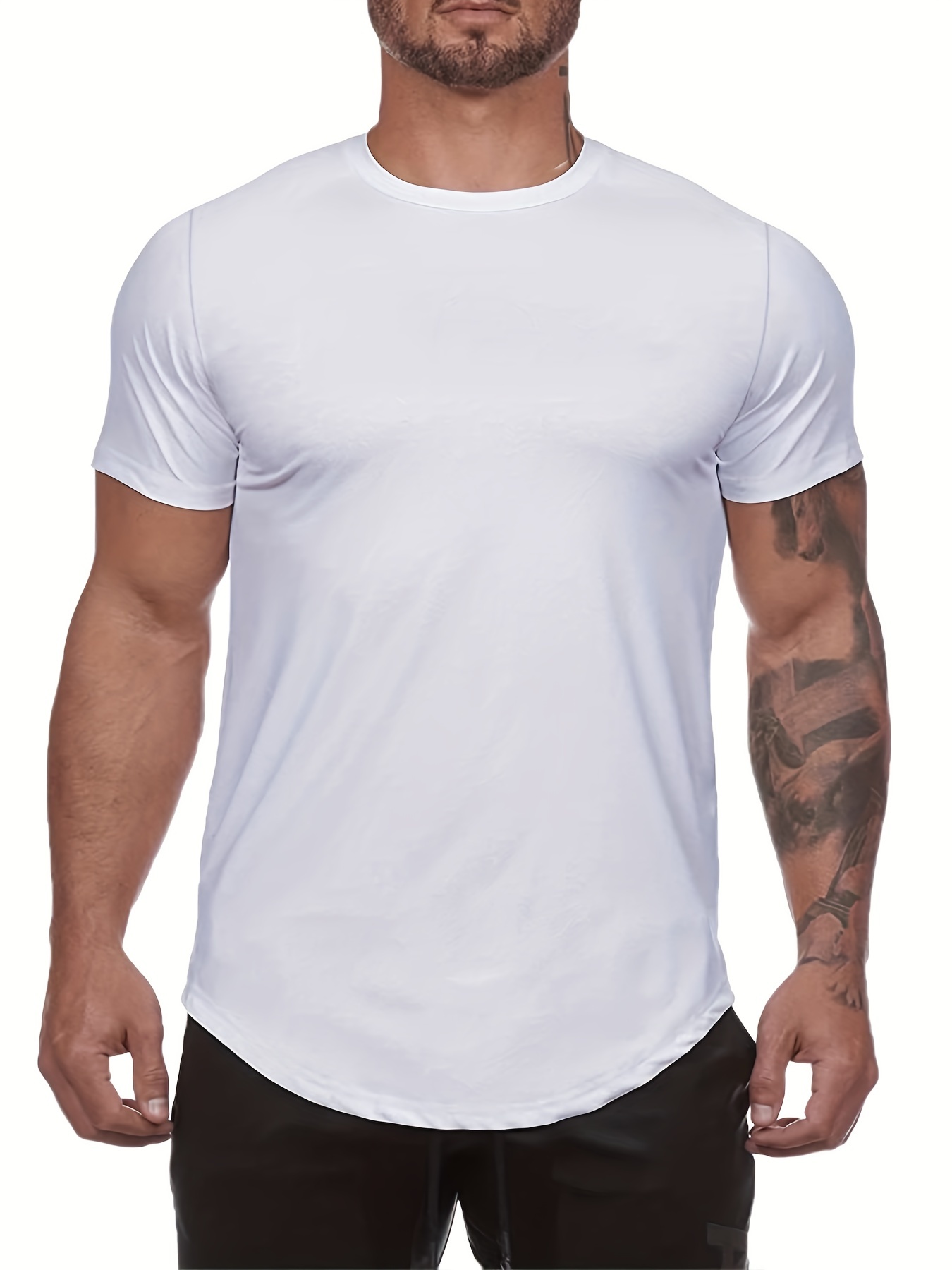 Camiseta para correr para hombre, de poliéster, de secado rápido, para  entrenamiento, ejercicio, gimnasio, deporte, camiseta ligera (color : 4,  talla