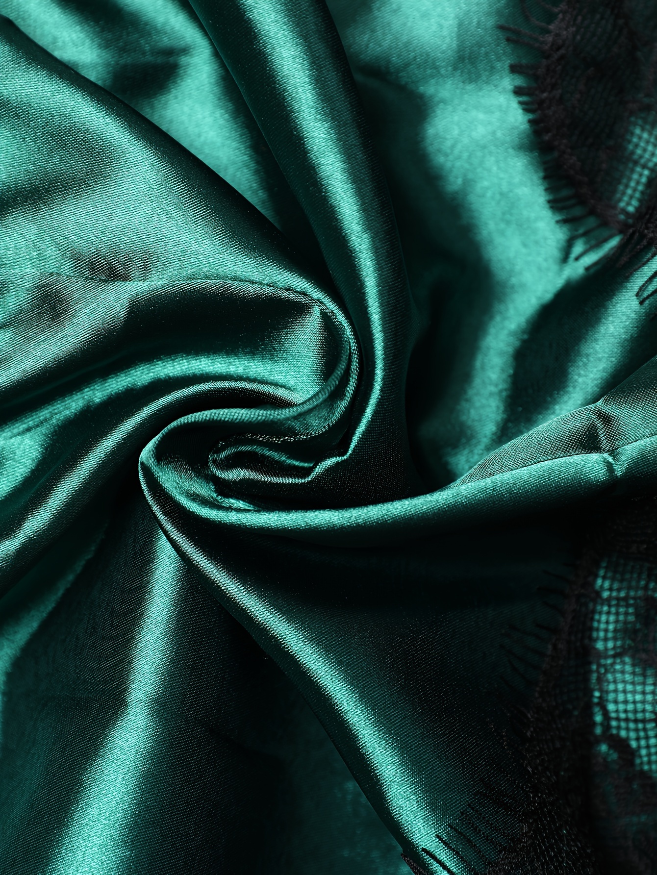 Green Silky-satin Lounge Wear Set, Bra & Shorts Pajama Set 