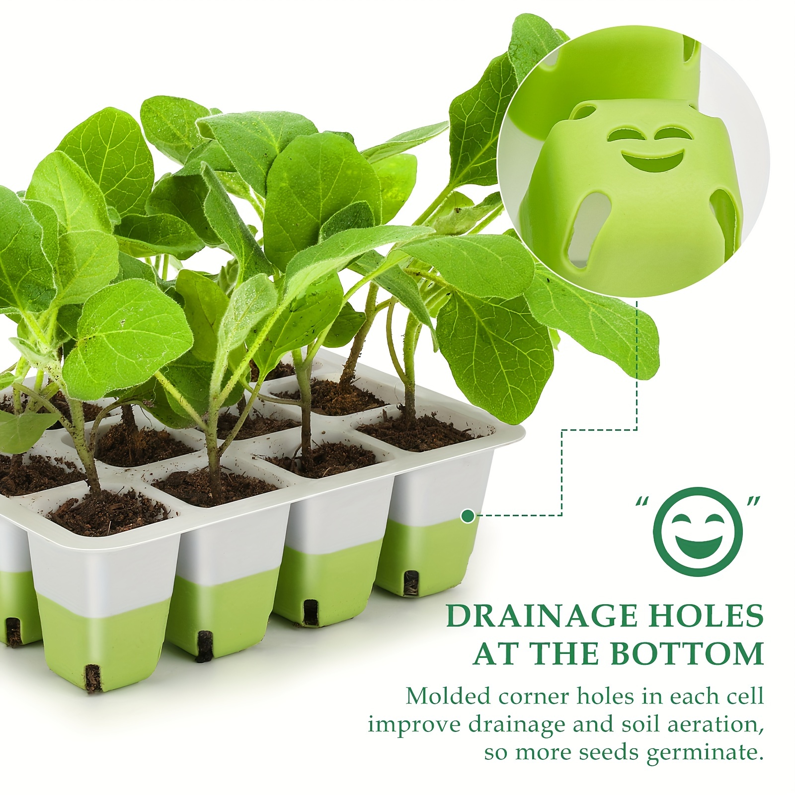 Kit de démarrage de semences réutilisables 5 pièces, plateaux de démarrage  de semis en silicone pour démarrer des graines de plantes avec cellules  flexibles pop-out, plateaux de germination de plantes de jardinage