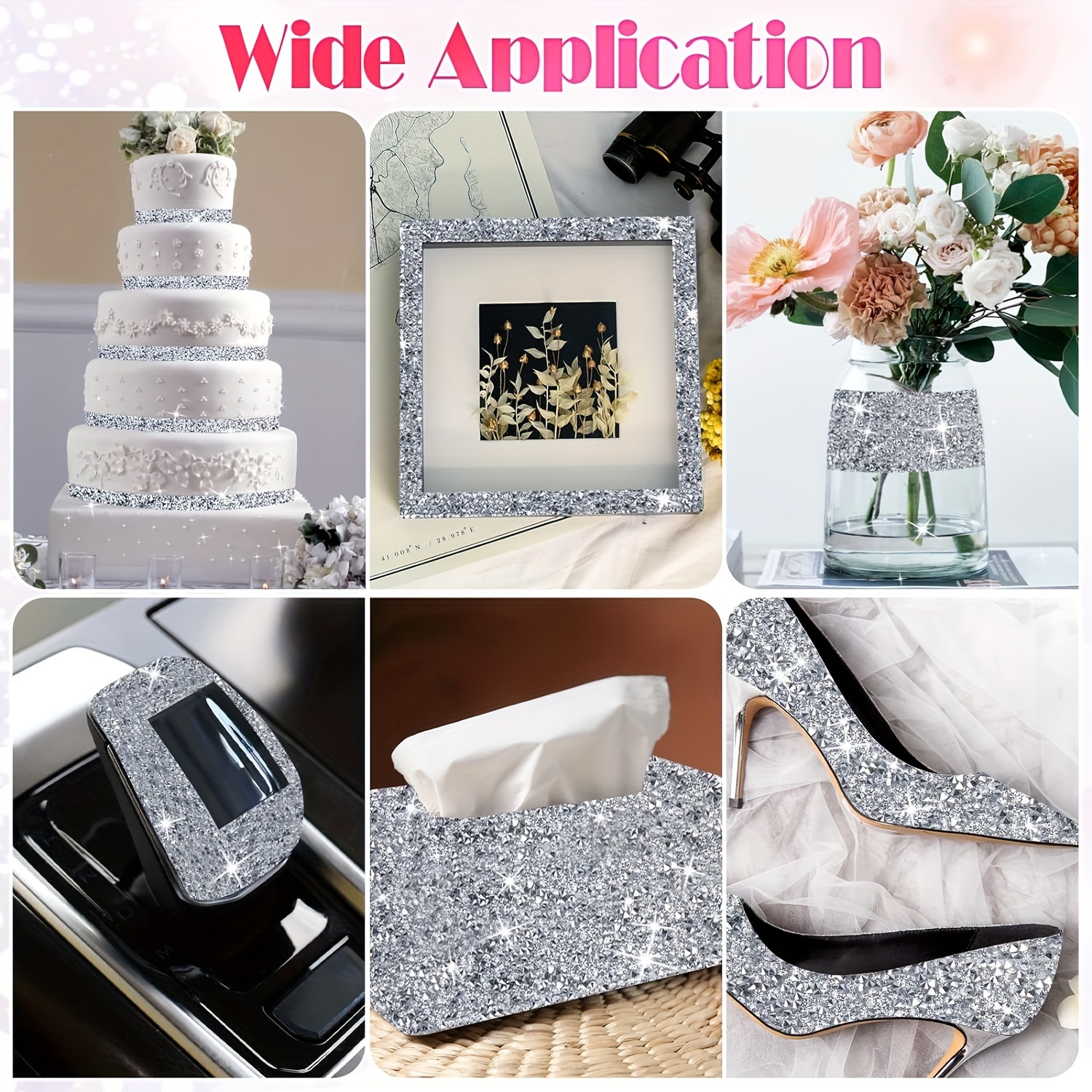 Sparkly Crystal Crushed Rhinestone Paper Towel Holder For - Temu