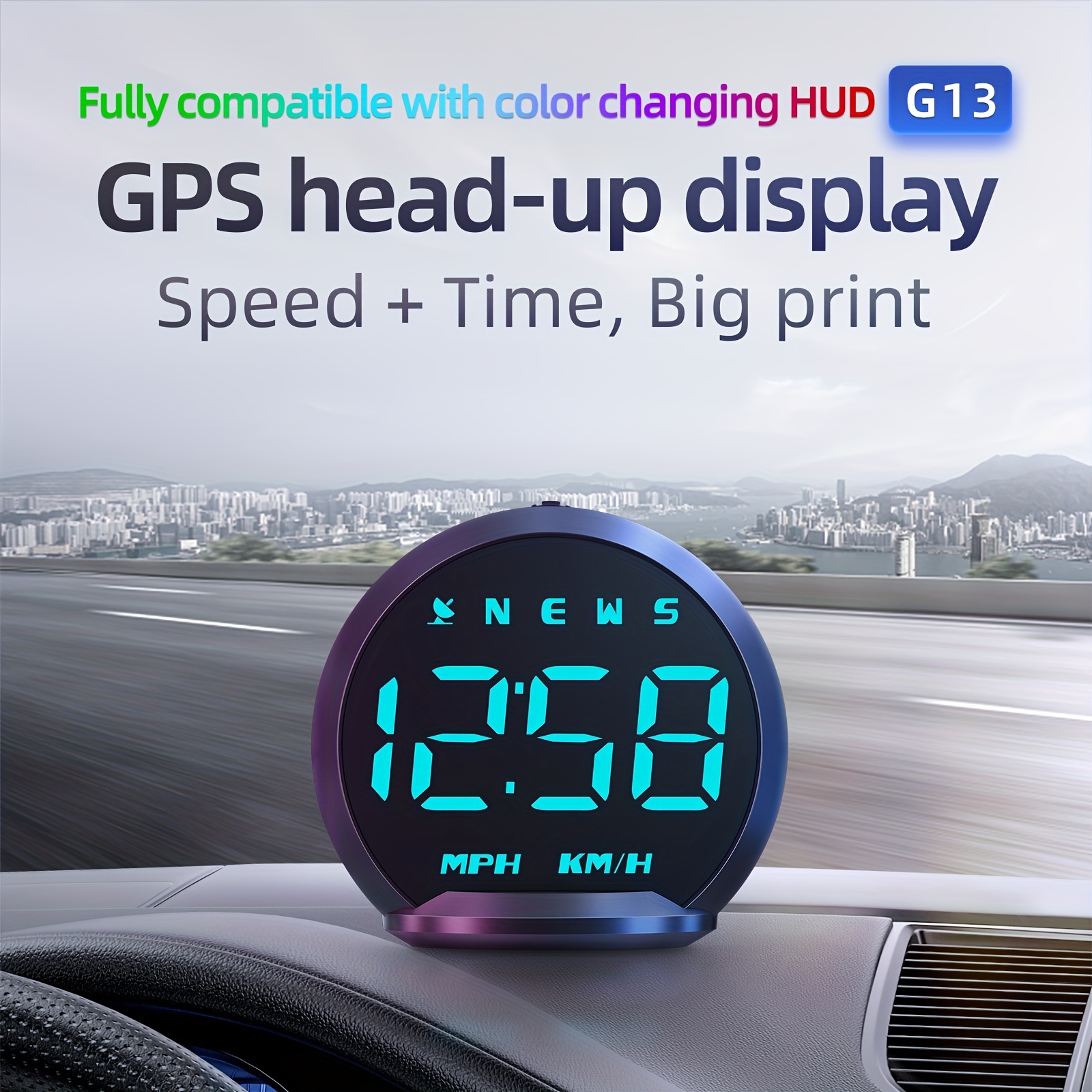 Numérique Compteur de vitesse GPS voiture HUD tête haute Affichage
