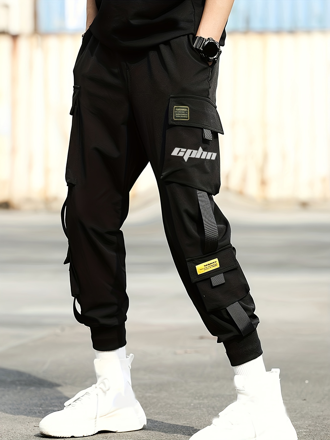 Multi Pocket Drawstring Cargo Pants Men's Casual Cargo Pants - Temu