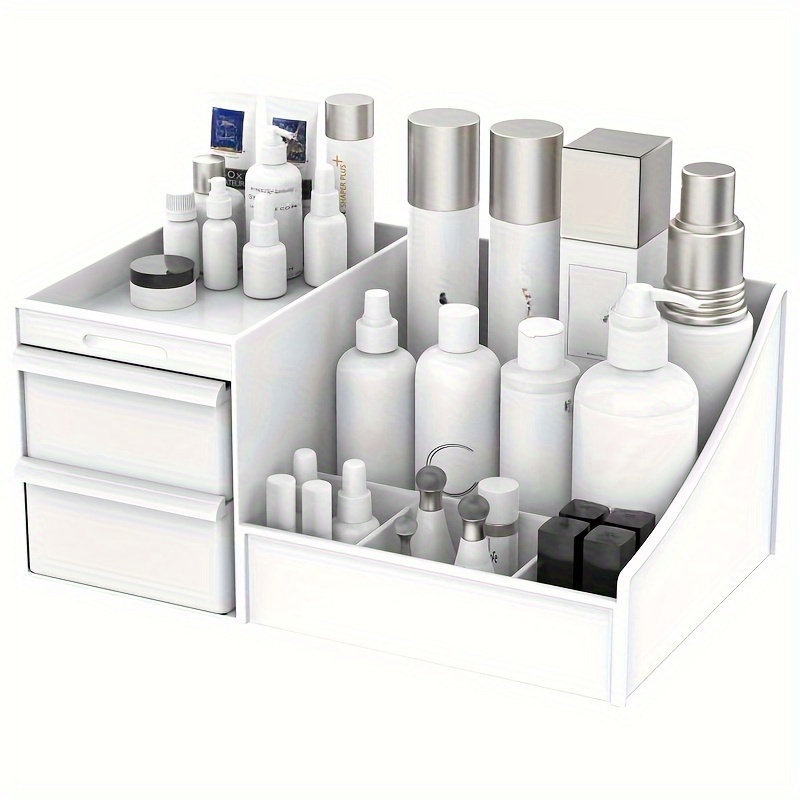 Makeup Organizer With Drawers, Dustproof Bathroom Bedroom Vanity Organizers  And Storage, Ideal For Desk And Dresser Countertops, Great For Cosmetics,  Skincare, Lipsticks - Temu