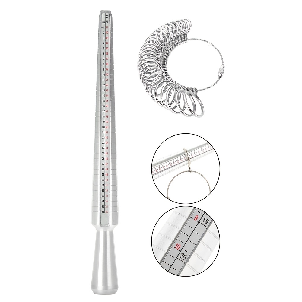 Ring Sizer Measuring Tool, 0-13mm Aluminum Ring Mandrel Ring Sizer Guage, 4  Sizes Ring Measurement Stick Metal Mandrel Finger Sizing Measuring Tool Set  For Women Men Rings Making Measuring