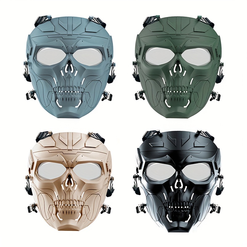 Máscara Airsoft, máscara de cara completa, esqueleto de calavera con gafas,  resistente a los impactos, suministros de fanáticos del ejército, máscara