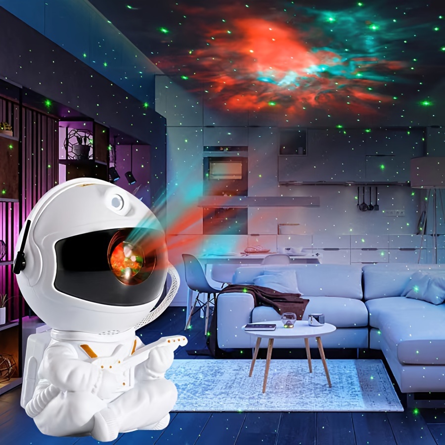 Proyector de astronauta, proyector de estrellas, luz nocturna de galaxia, 8  efectos de nebulosa, control remoto, rotación de 360°, luz nocturna