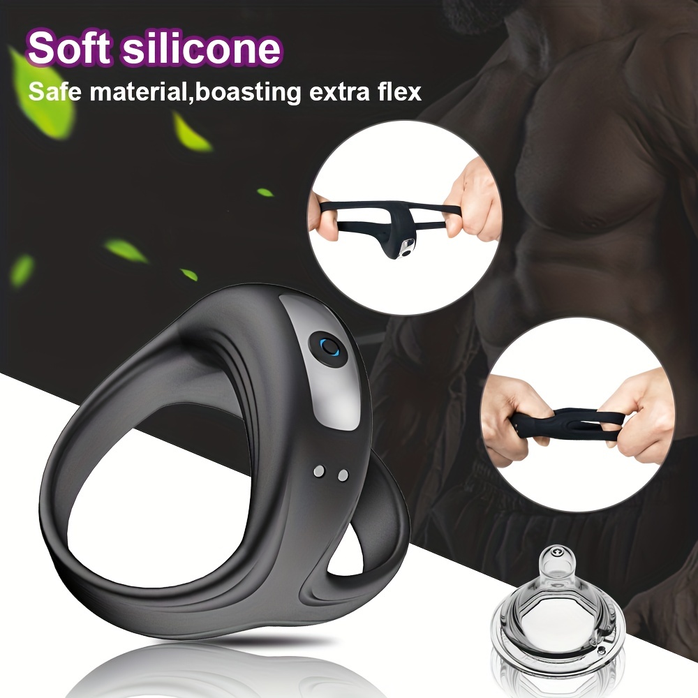 1pc 2 In 1 Men's Silicone Penis Ring Clitoris Stimulator Cock Ring  Ejaculation Delay Penis Ring Erection Ring For Men Couples