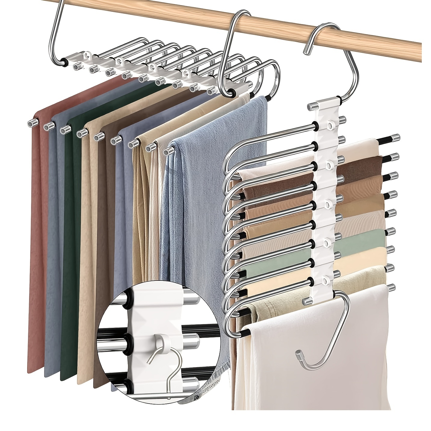 Skirt Hangers Space Saving Pants Hanger With Clip Heavy - Temu