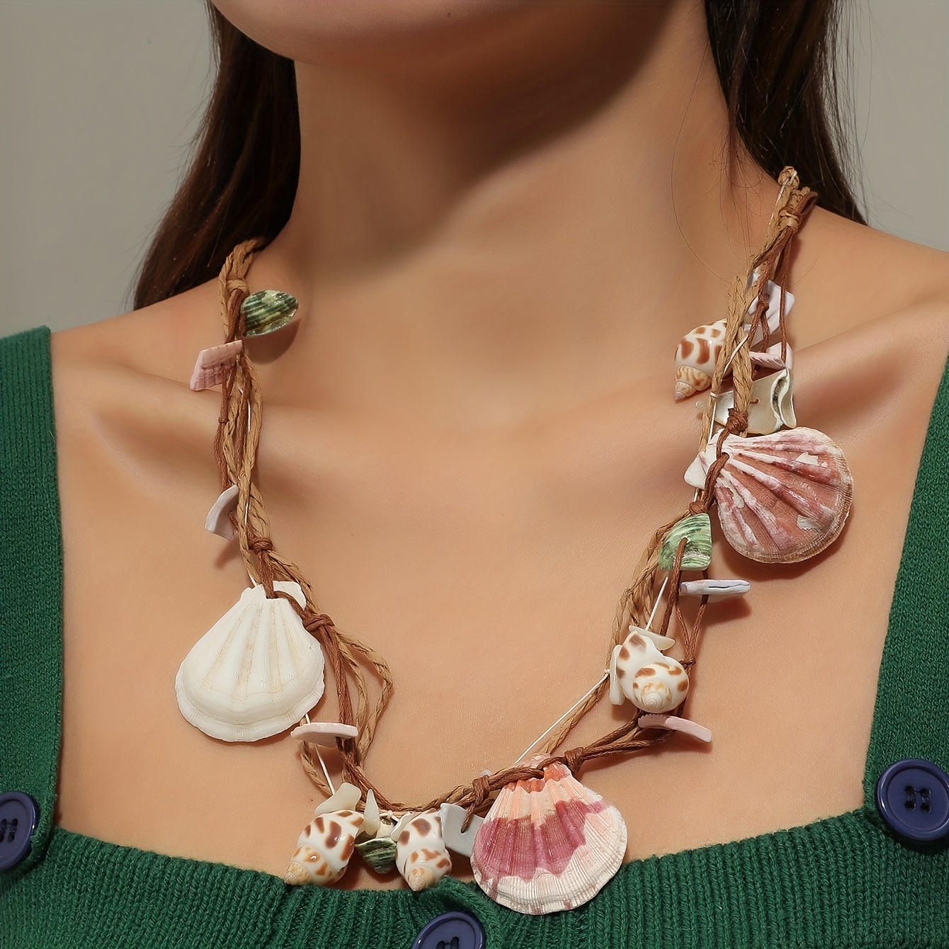 Bohemian Ocean Natural Shell Necklace, Summer Accessory