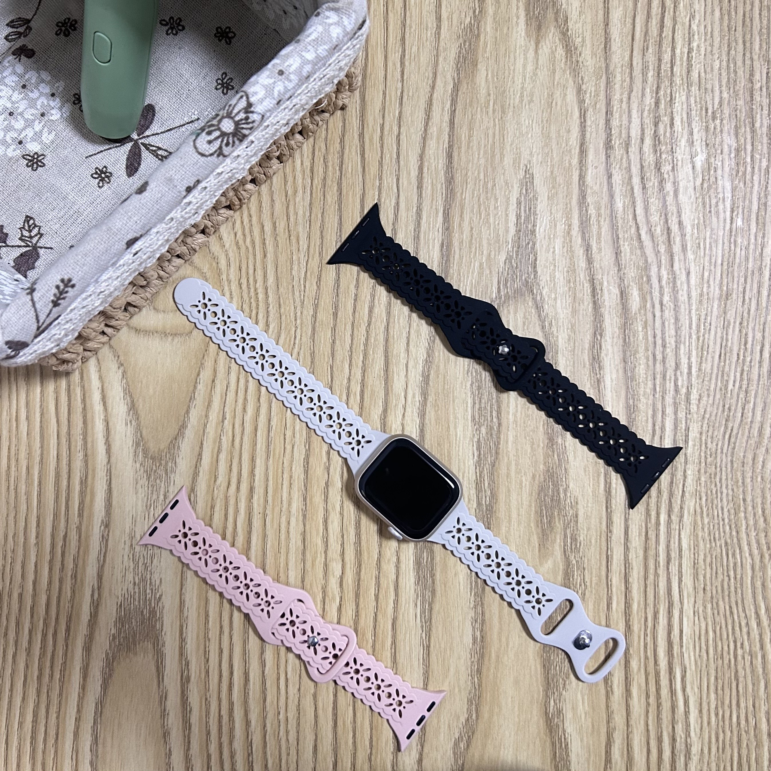 Breathable Silicone strap For Apple Watch Band 40mm 44mm 41mm 45mm