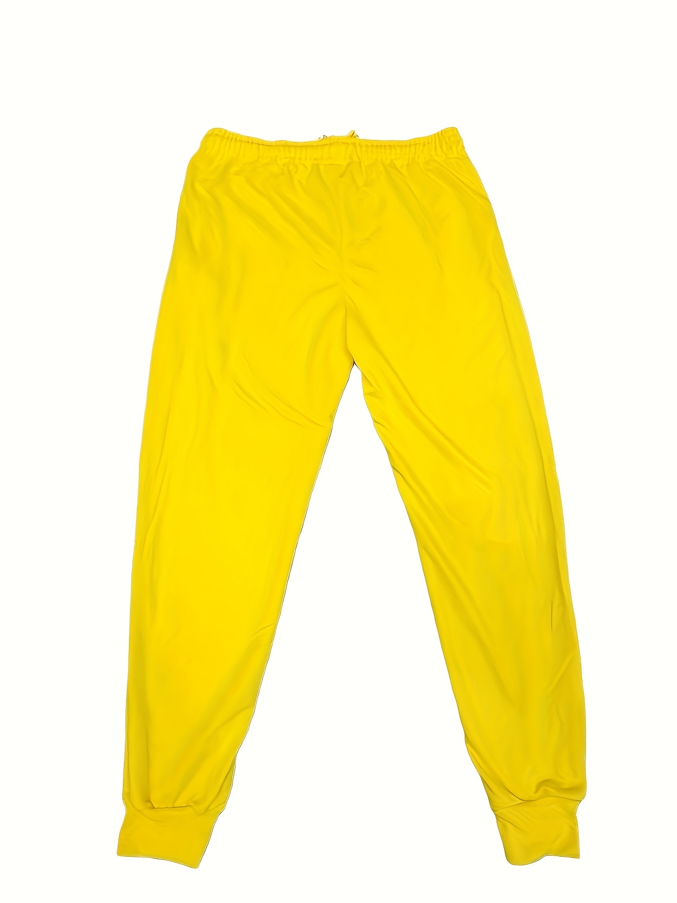 Lemon Yellow Bright Men's Joggers, Colorful Best Designer