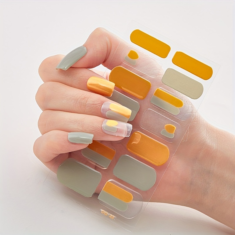 Bronze Nail Polish Stickers Self Adhesive Decal Strips Manicure Kit