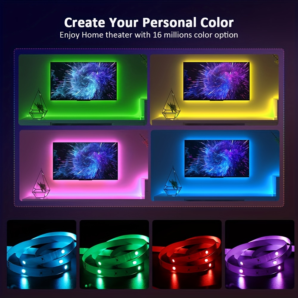 Set Strisce Luminose Rgb Tv Decorazione Soggiorno Luce - Temu Italy