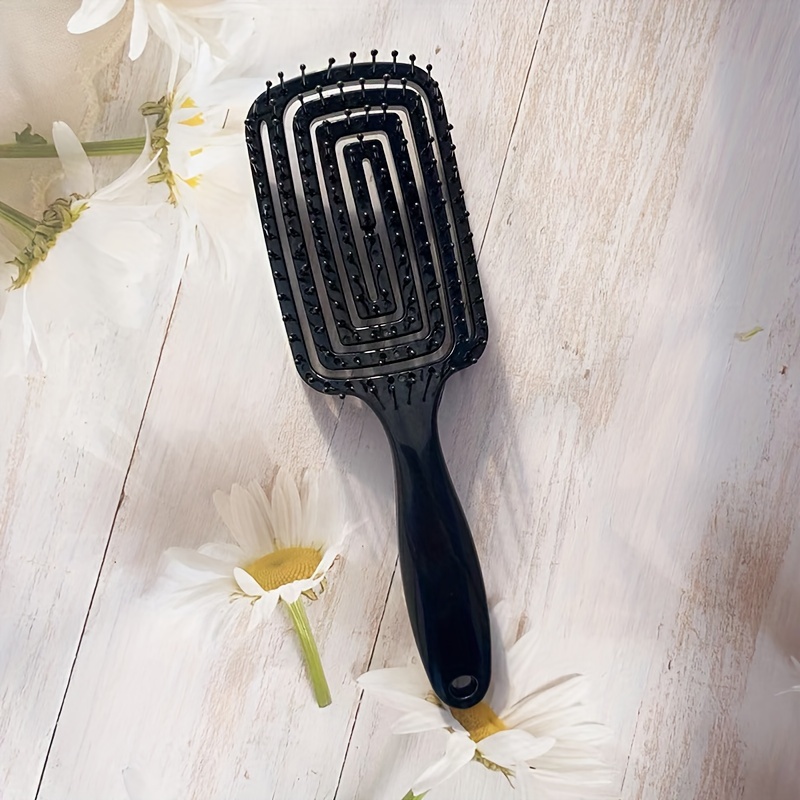 TEMU 1pcs Hollow Out Hair Comb Anti Static Detangling Hair Comb Fluffy Hair Styling Comb For All Hair Types