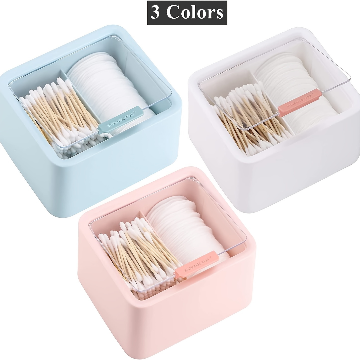 Bathroom Organizer Cotton Pads Storage Plastic Swab Holder Wall-mounted  Tampon Container Cotton Swab Holder Cosmetic