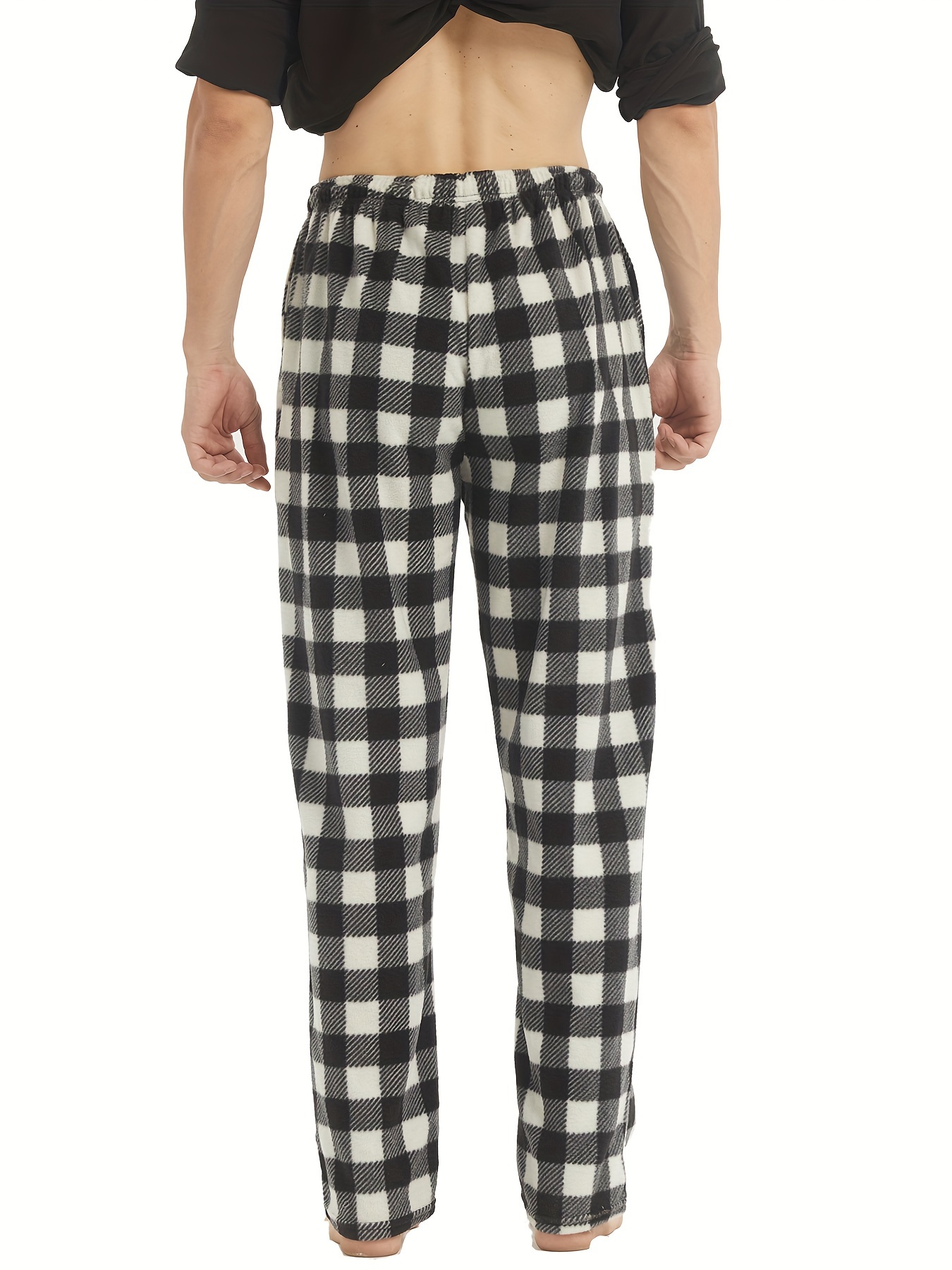 Custom Black and White Plaid Buffalo Flannel Pajama Bottoms -  Canada