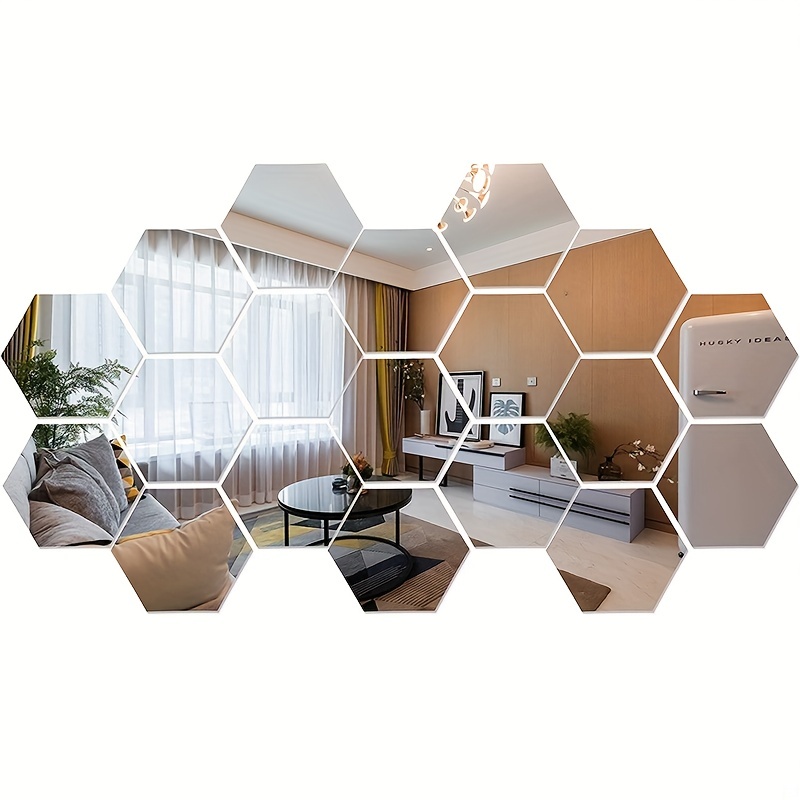  Qunclay 48 Pcs Acrylic Mirror Setting Removable Hexagon Wall  Sticker Hexagonal Stick on Mirrors for Wall Honeycomb Peel and Stick  Mirrors Aesthetic Mirror Decals Adhesive Mirror Tiles : Tools & Home