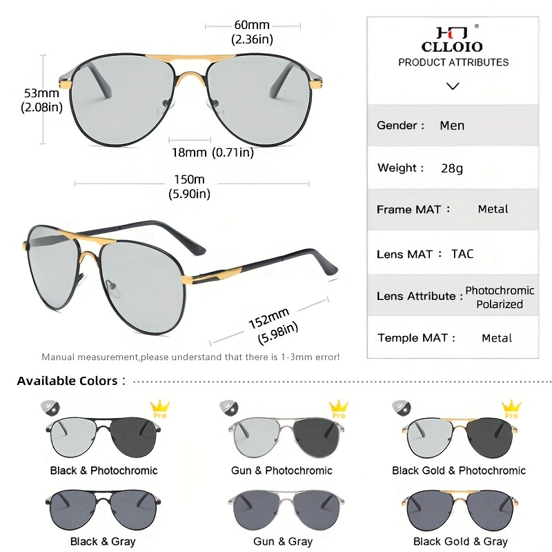 Vintage Premium Photochromic Polarized Sunglasses For Men Women Outdoor  Sports Party Vacation Travel Driving Fishing Decors Photo Props - Jewelry &  Accessories - Temu