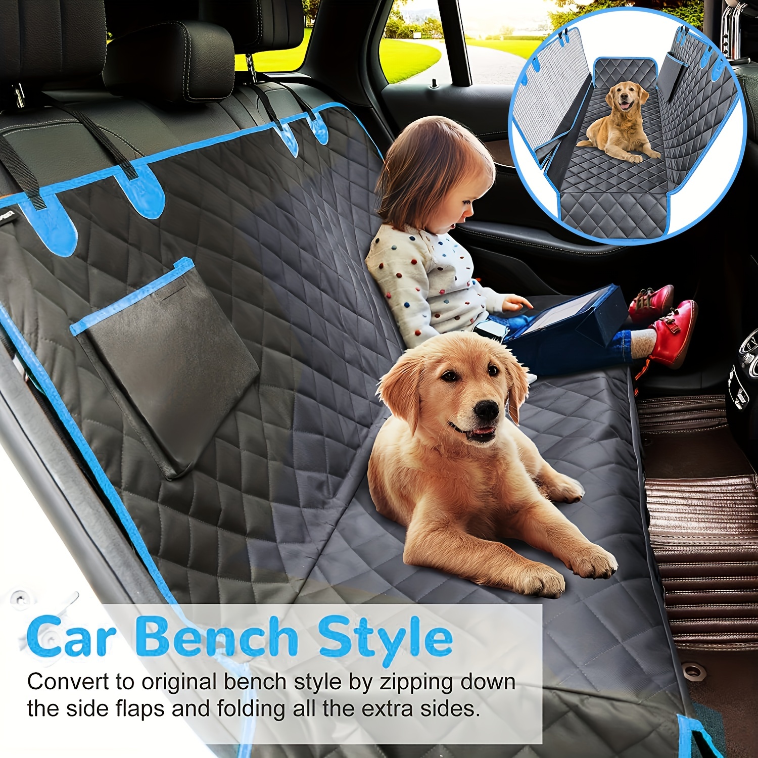 Dog Seat Cover Sedile Posteriore Coprisedili Auto Cani 100% - Temu Italy