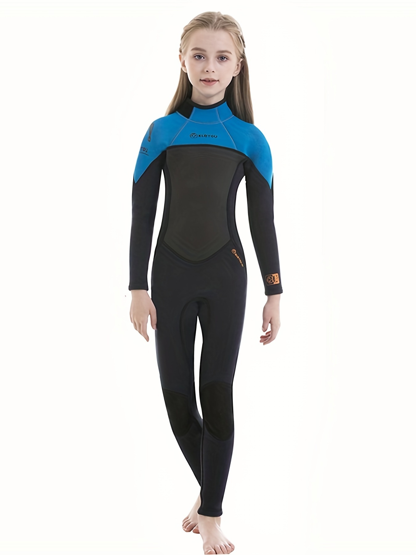 Kids Wetsuit,Thermal Swimsuit,Youth Boy's and Girl's One Piece Wet Suits  Warmth Long Sleeve Swimsuit for Diving,Swimming,Surfing Water Sports 