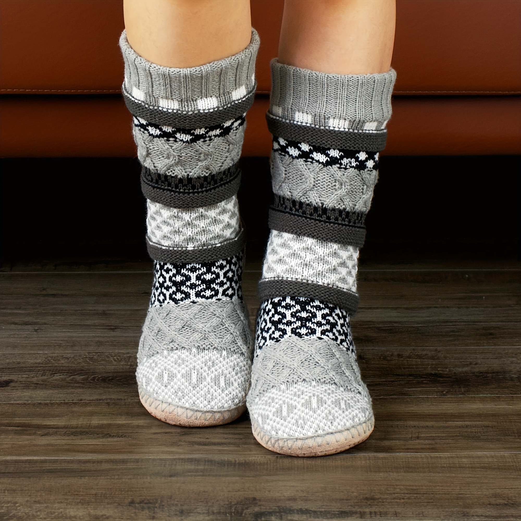 Womens Warm Plush Soft Socks Shoes Comfortable Home Shoes - Temu Canada