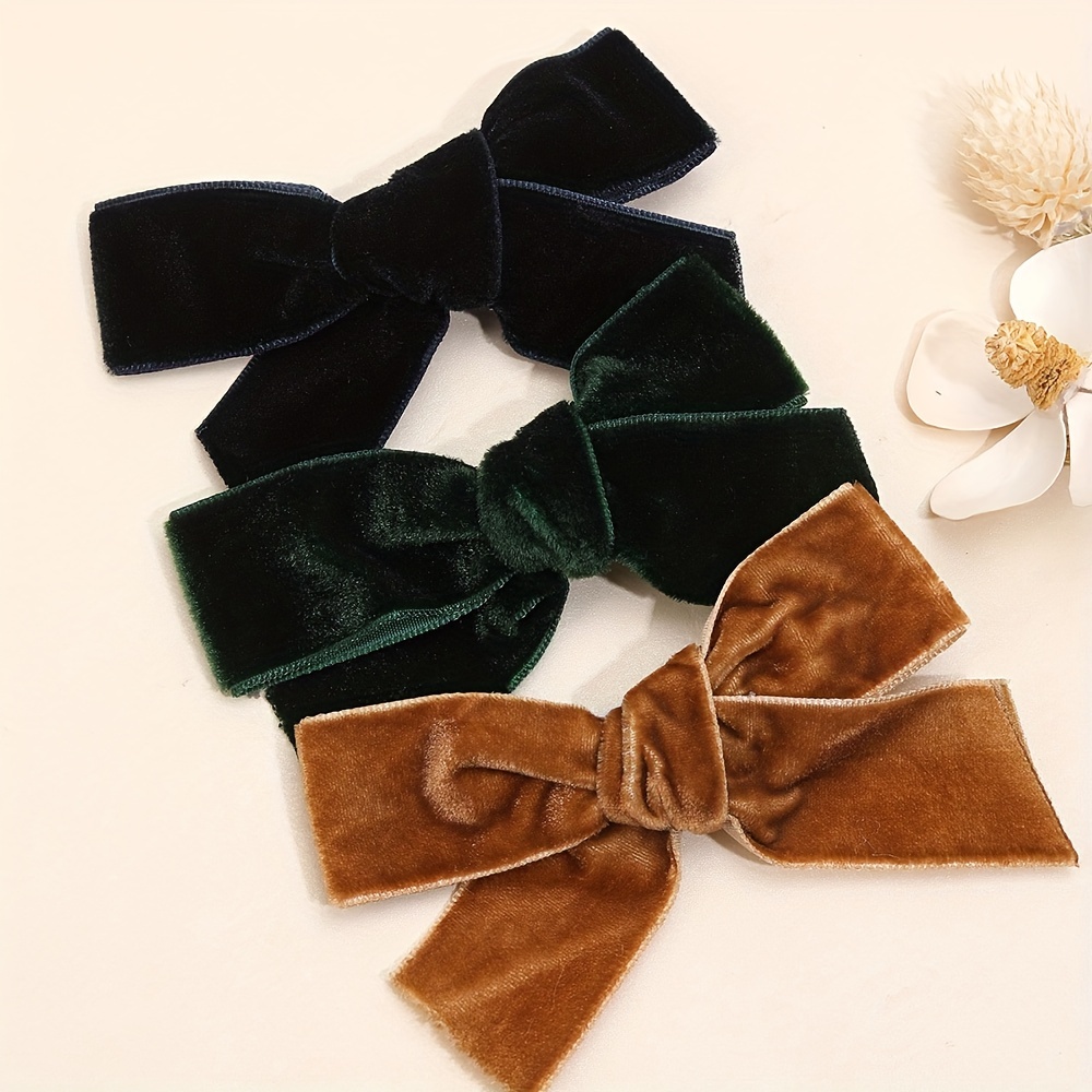 Velvet hair bow clips bows for toddlers girls, hair clip, Velvet