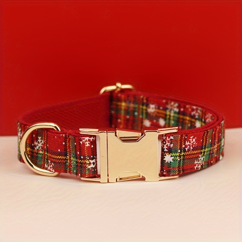 TEMU Collar Ajustable Para Perros De Estilo Navideño Con Estrellas, Collar Para Perros Con Copo De Nieve Y Hebilla De Metal, Collar Ajustable Suave Y