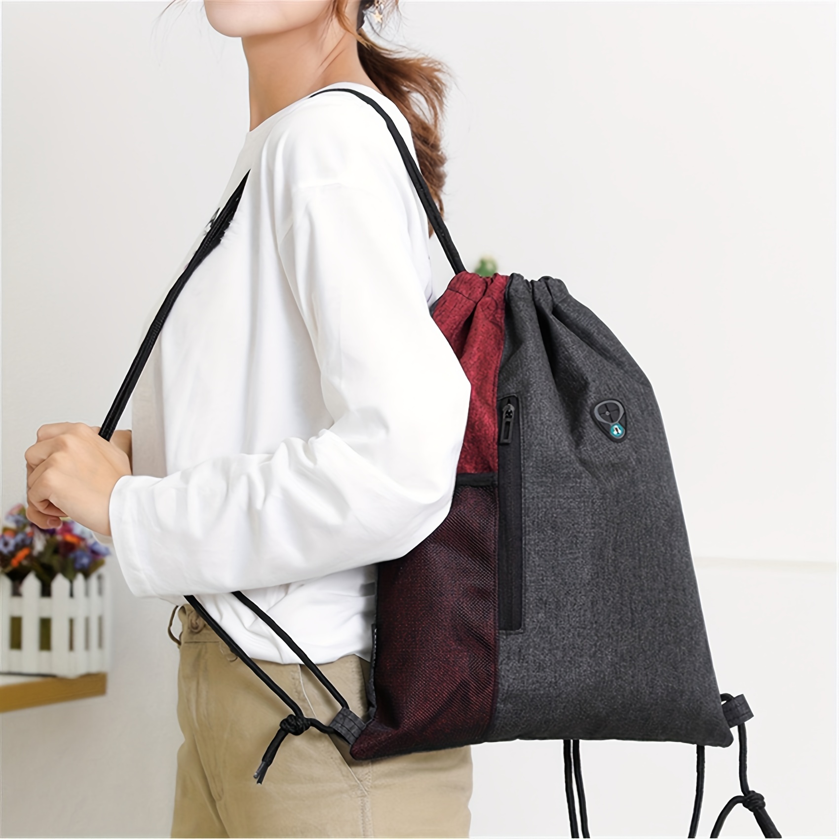 Acheter Sac à dos avec cordon de serrage, imperméable et léger, pliable,  pour voyage, sport, Simple, Fitness, sac de courses pour femmes
