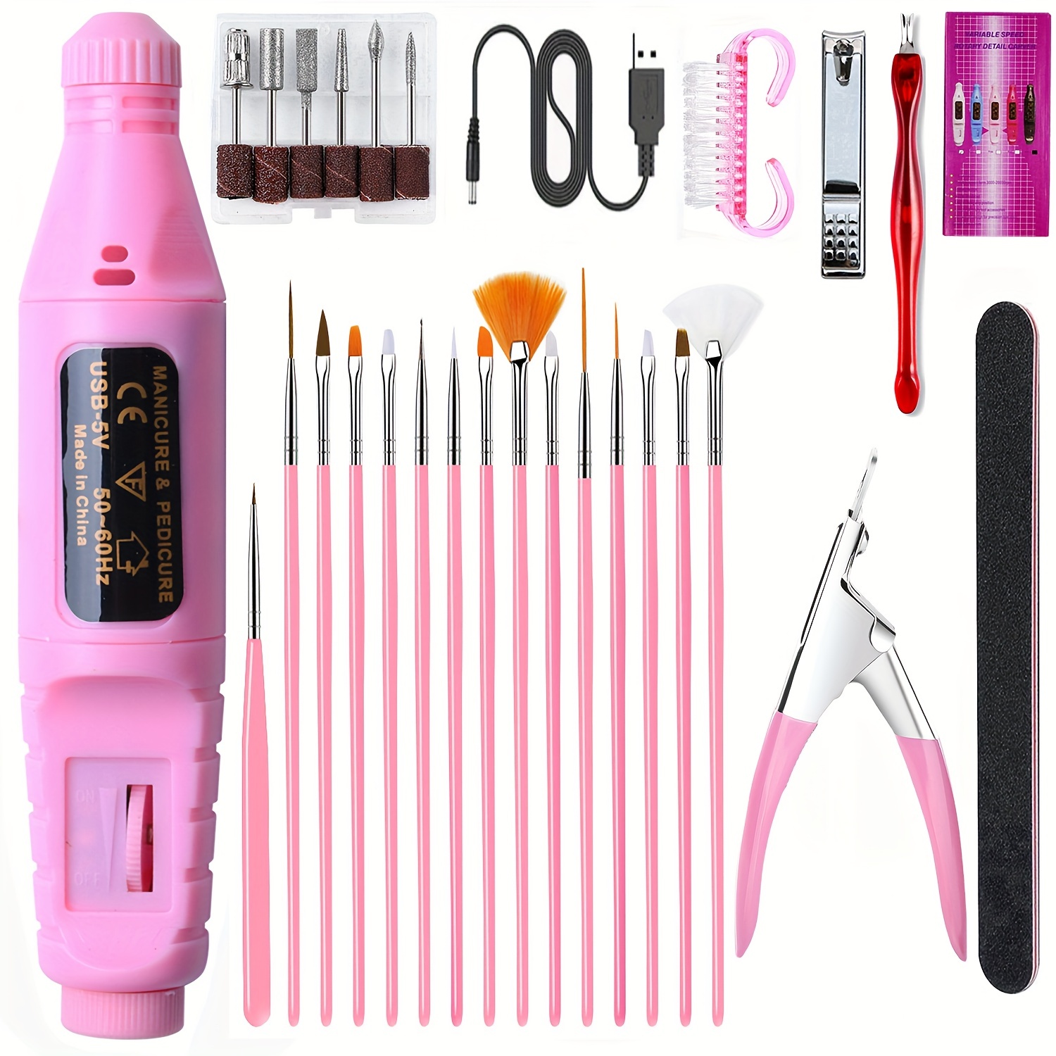 Nail Art Kit With Electric Nail Drill Nail Dotting Tools - Temu