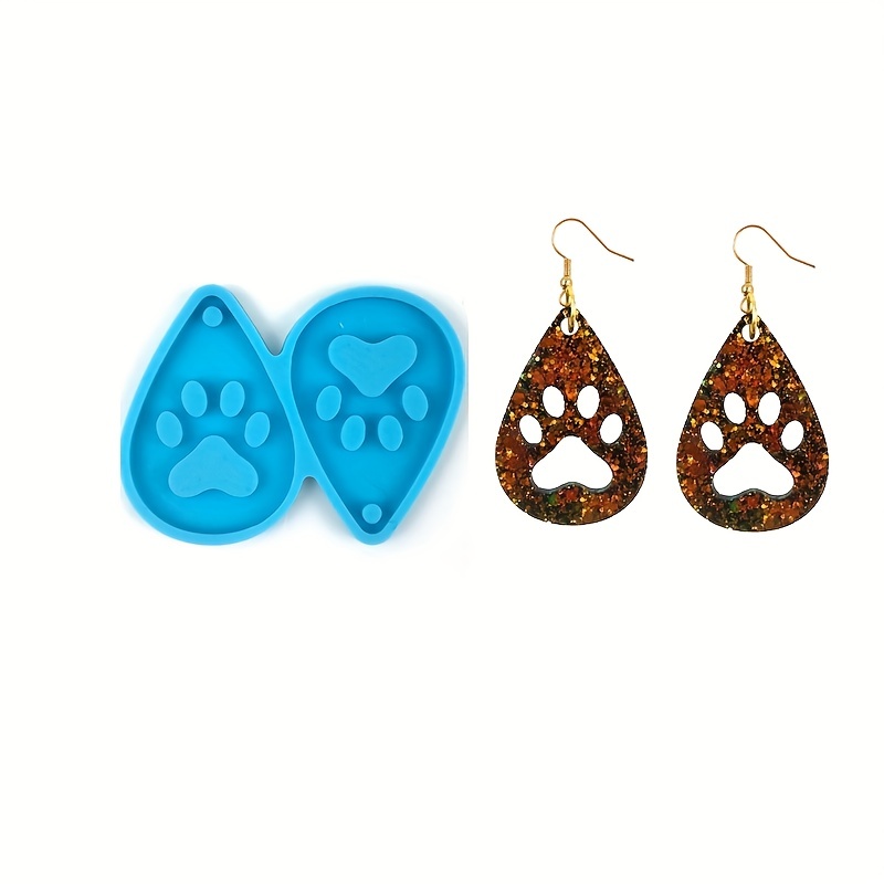 Tear Drop Earring Pendants Mold Hollow Paw Silicone Earrings - Temu