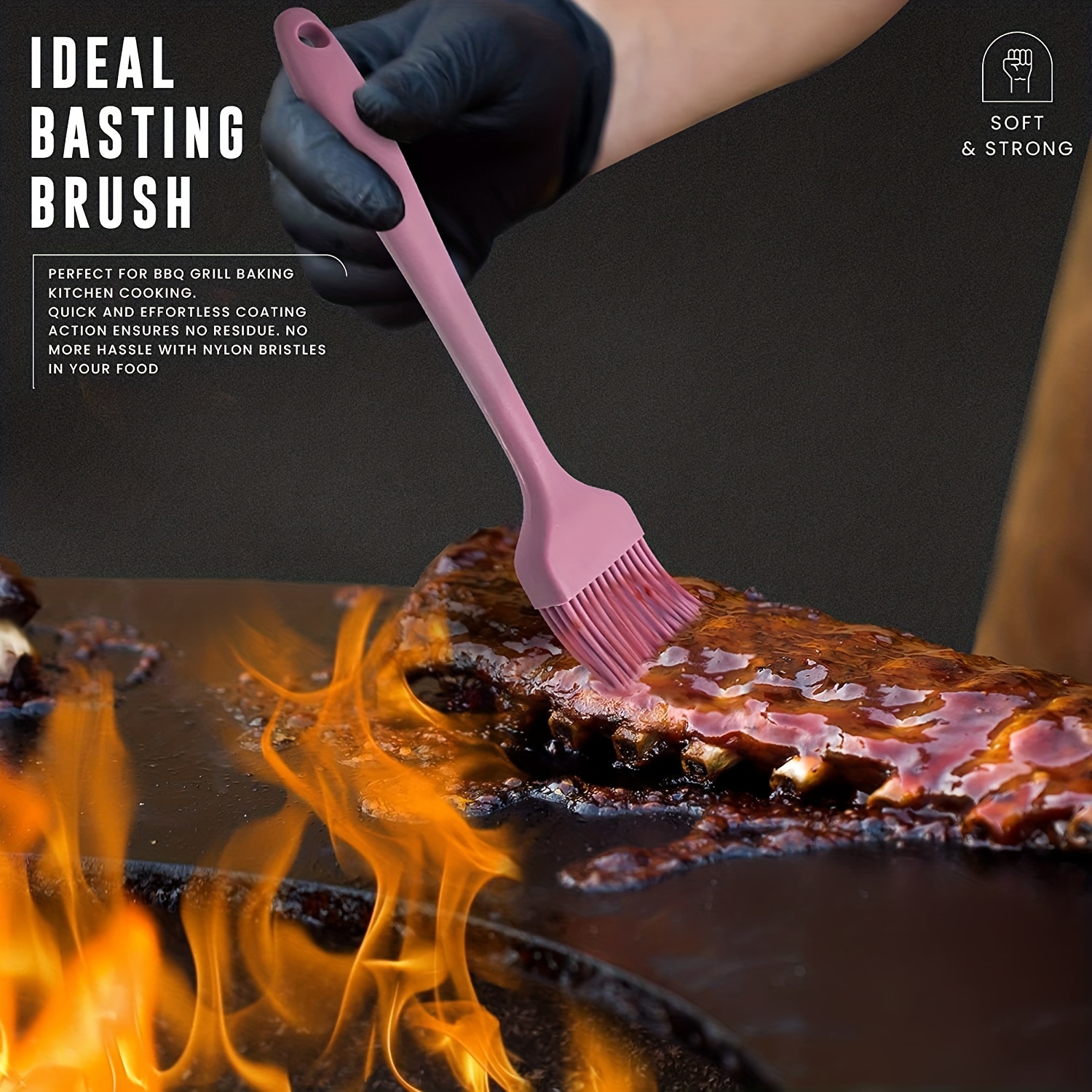 Oil Basting Brush Silicone Pastry Baking Brush Kitchen Cooking