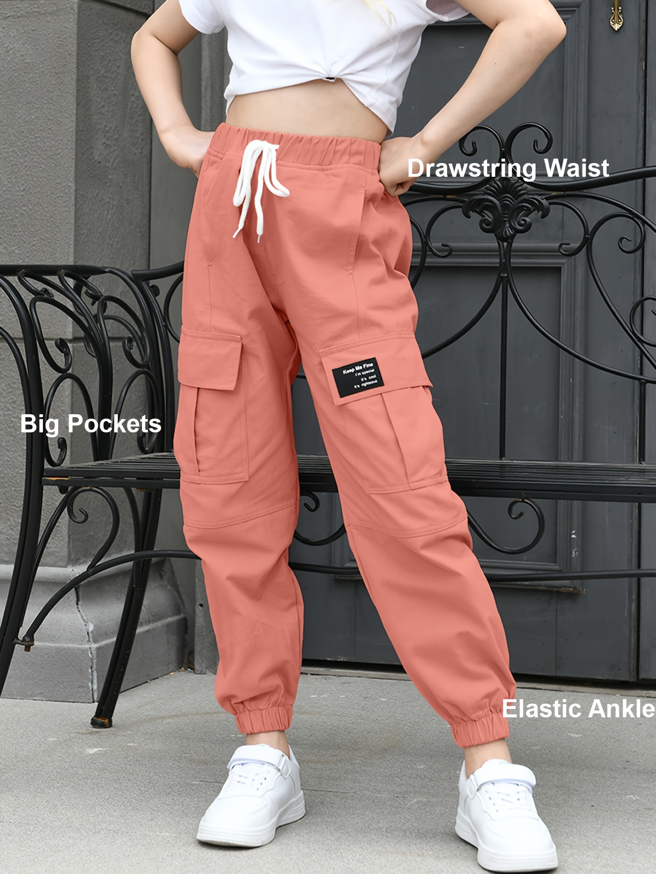  Womens Casual High Waisted Jogger Cargo Pants with