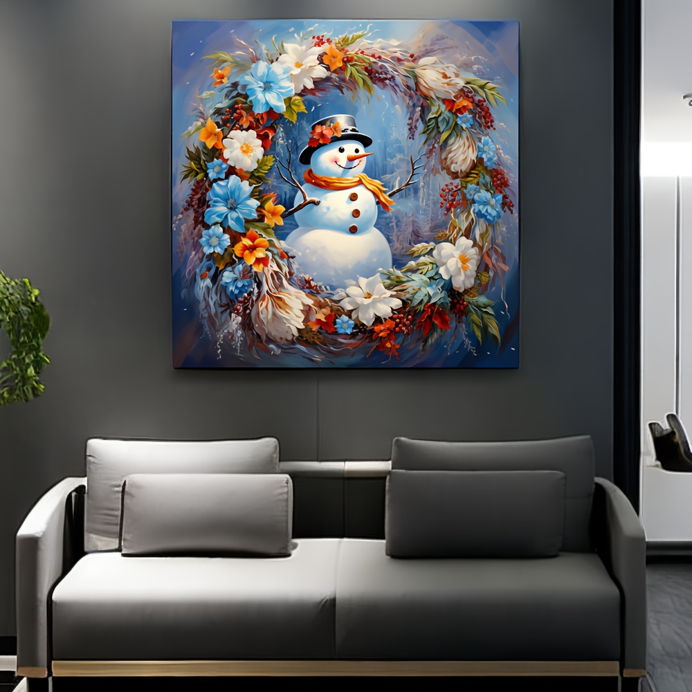 Snowman Diamond Painting Kit, Winter Diamond Art Kit for Adult 5D Christmas  Dots