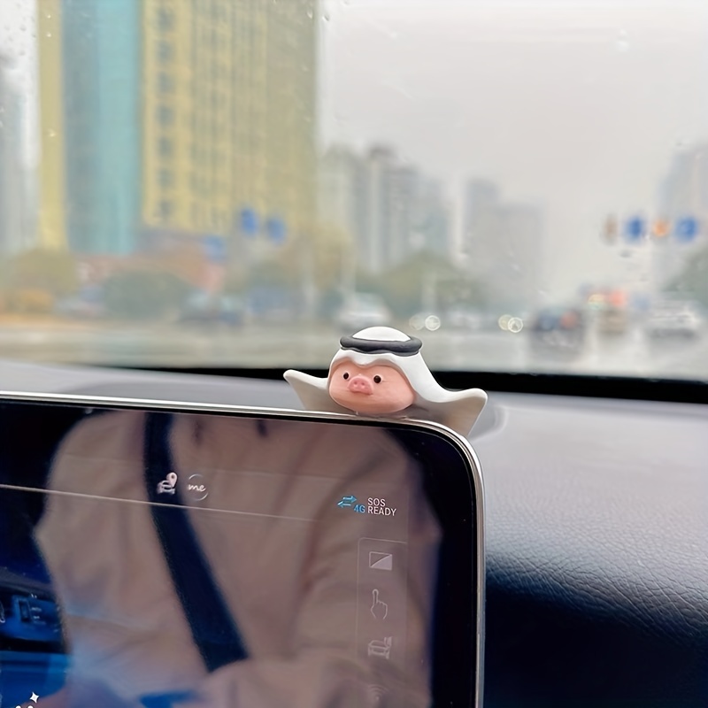Mini-Piggy-Auto-Figuren aus Kunstharz, Schwein-Piggy-Rückspiegel