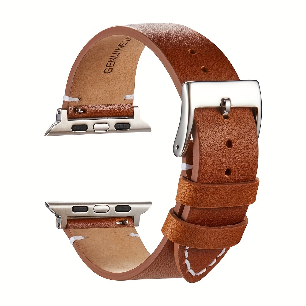 

Genuine Leather Strap For Watch Series Ultra 8 7 6 Se 5 4 3 Watchband 38/40/41mm 42/44/45/49mm For Iwatch, Ideal Choice For Gifts