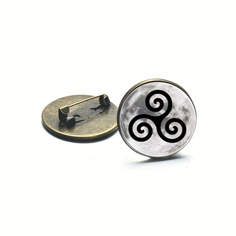 Triskelion Logo Metal Badge Brooch Collar Jackets Dress Suit