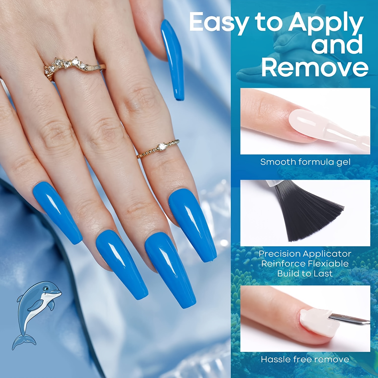 Clear blue skies. Blue nail art design. - iPoca