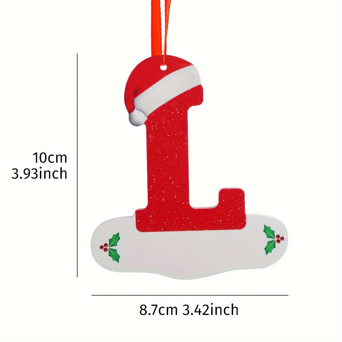 TEMU 1pc Classic Christmas Tree Alphabet Pendant, 26pcs Santa Hat Letter Ornaments, Diy Word Hanging Decorations, Snowflake Material, Indoor Festive