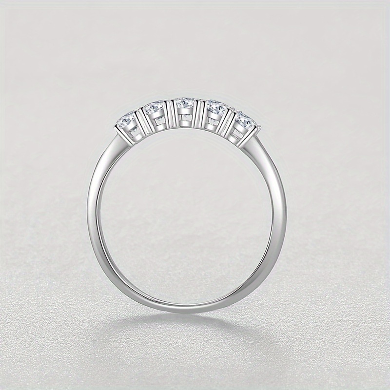 Women's Silvery Faux Diamond Eternity Ring Wedding Band for Bride