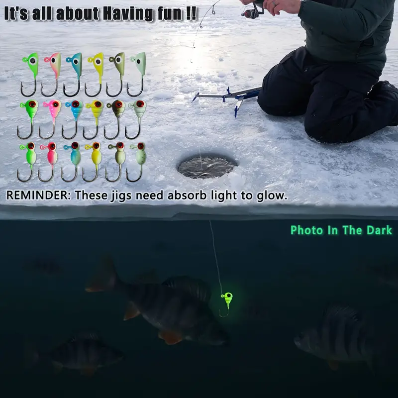 Luminous Ice Fishing Jigs Winter Ice Fishing Lures Ice - Temu Canada