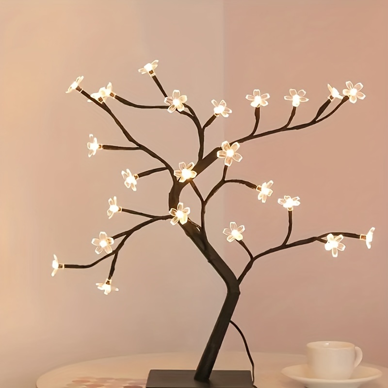 Artificial Bonsai Led Lights - Cherry Blossom Tabletop Tree Lamp