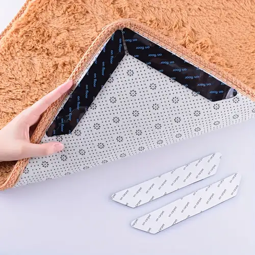 10 Pairs 2 Styles Self adhesive Anti Curling Carpet Tape Rug Gripper Secure  The Carpet Sofa and Sheets In Place and Keep The Corners Flat