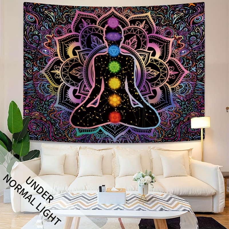 Seven Steps Awakening Chakra Kundalini Wall Tapestry Decor_voghion.com